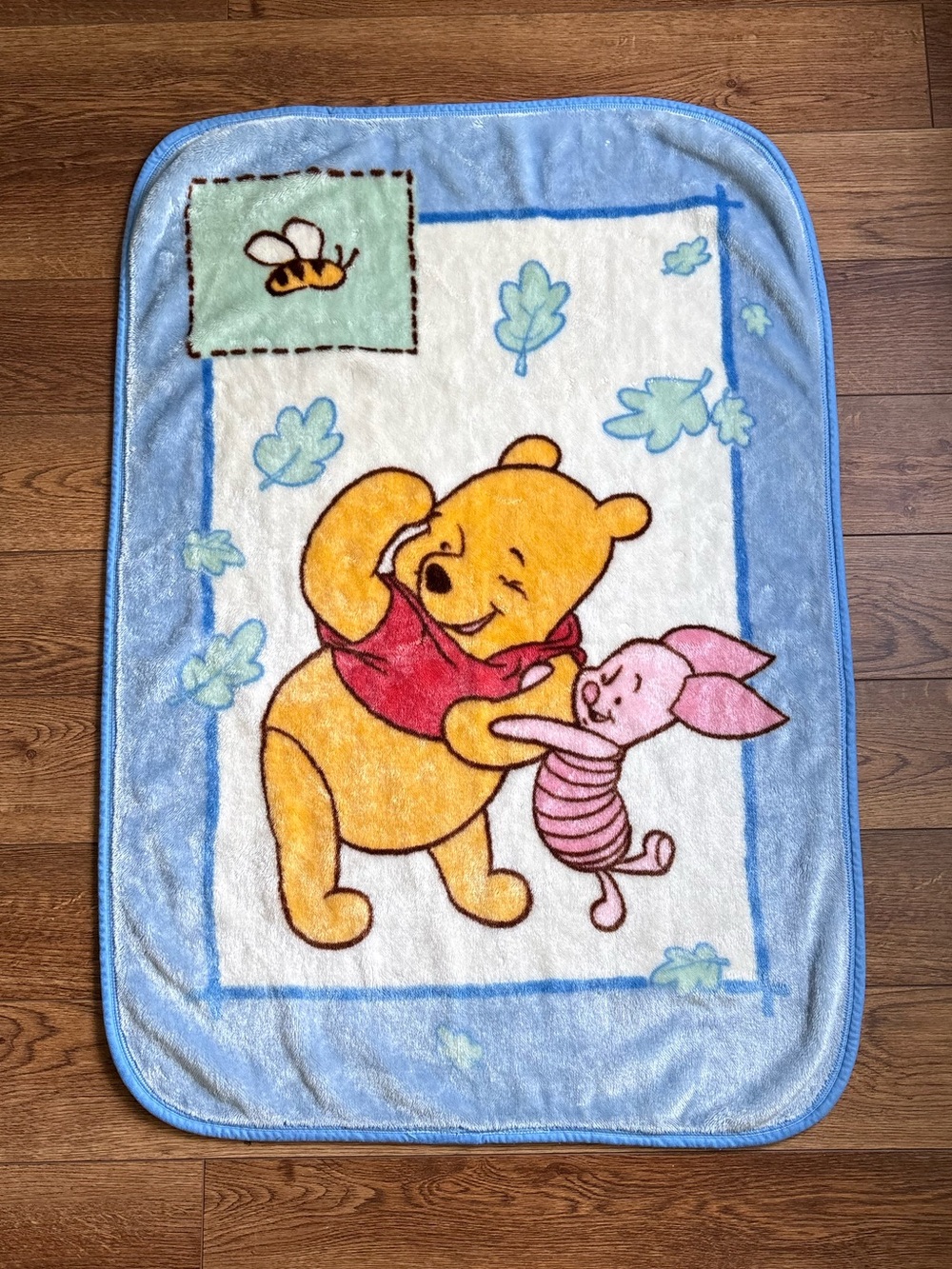 Vintage Y2K Winnie The Pooh and Piglet Fleece Baby Lovey Blanket Toddler Throw